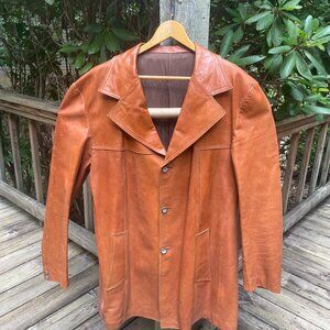 Cognac Leather Jacket vintage 70s